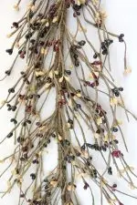 Black, Tan, and Burgundy Pip Berry Garland