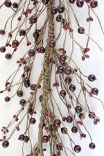 EV-45R - Burgundy berries garland for Fall, Autumn, and Thanksgiving