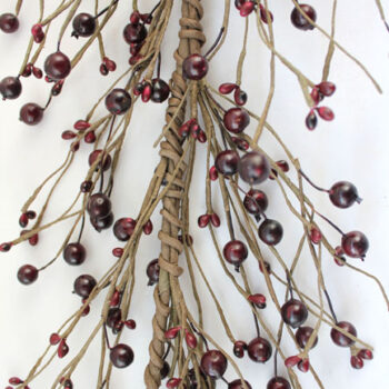 EV-45R - Burgundy pip berry garland for Fall, Autumn, and Thanksgiving