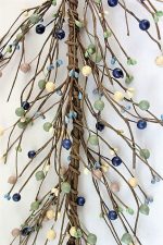 EV-49R - Cream, green, blue, and grey berries garland