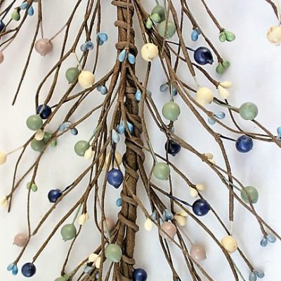 EV-49R - Cream, green, blue, and grey berries garland