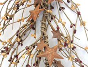 EV-008N - Mustard and burgundy berry with rusty star garland