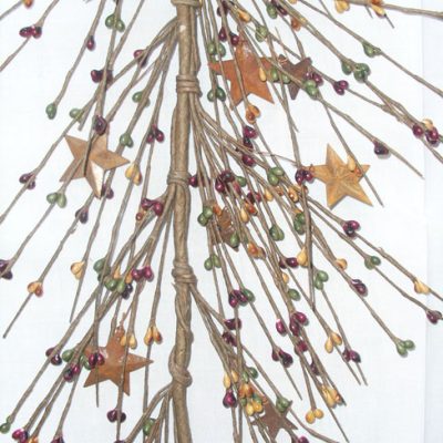 EV-010N - Mustard, burgundy, and green berry with rusty star garland