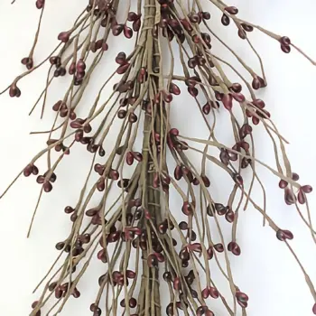 Burgundy pip berry garland for primitive farmhouse, rustic country, and fall home decot