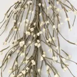 Cream pip berry garland for primitive farmhouse and rustic country home decor