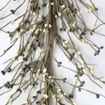 Hunter green and cream pip berry garland for primitive farmhouse, country, and rustic home decor