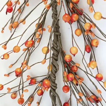 Orange pip berry garland for fall farmhouse decor by Evron International