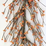 Orange pip berry garland for fall farmhouse and primitive home decor