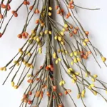 Orange and yellow pip berry garland, 5-foot farmhouse-style artificial berry decoration for fall and Thanksgiving décor