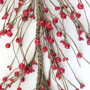 Red pip berry garland for farmhouse and country home decor