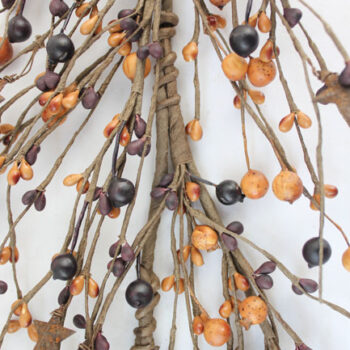 EV-115N - Purple and mustard berry garland with rusty stars