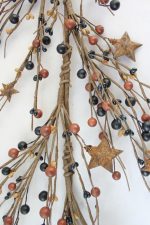EV-116N - Brown, blue, and mustard berry garland with rusty stars