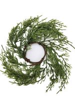 2.5" Green Cedar Candle Rings for Christmas Holiday