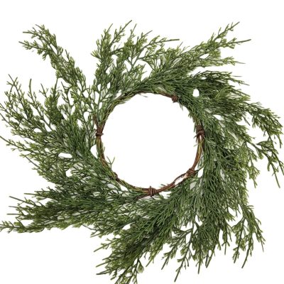 6" Beautiful Green Cedar Candle Rings Fall Christmas Decor