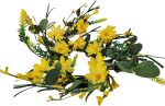 EV-869R-4 4.5” Artificial Silk Yellow Daisy and Foliage Candle Ring