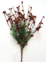 EV-507N Red Holly Berries with Rusty Stars