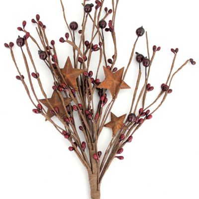 EV-604N -18" Burgundy Berries Pick with Rusty Stars