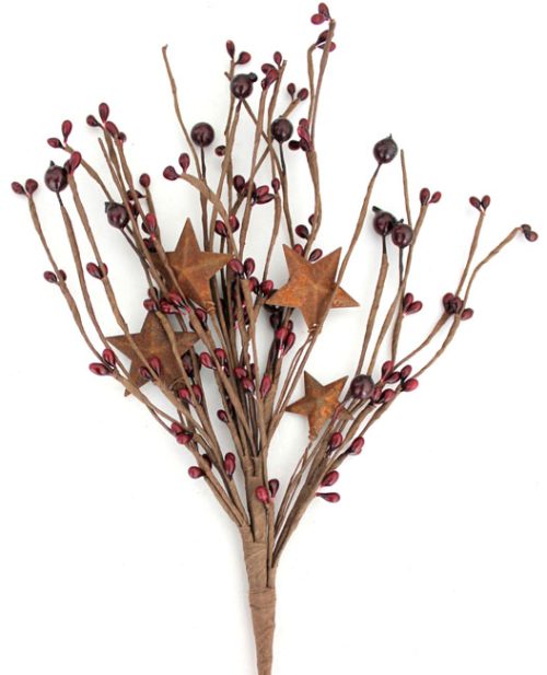 EV-604N -18" Burgundy Berries Pick with Rusty Stars