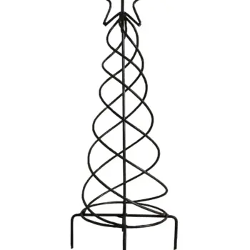 Wrought iron spiral metal Christmas tree with star topper